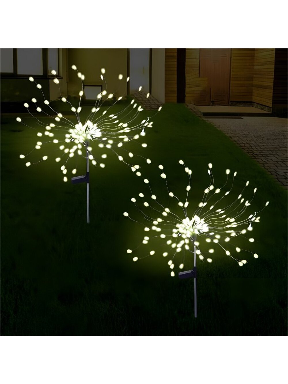 2 Pack Solar Firework Lights Outdoor, 175 LED Garden Lights with 2 Modes